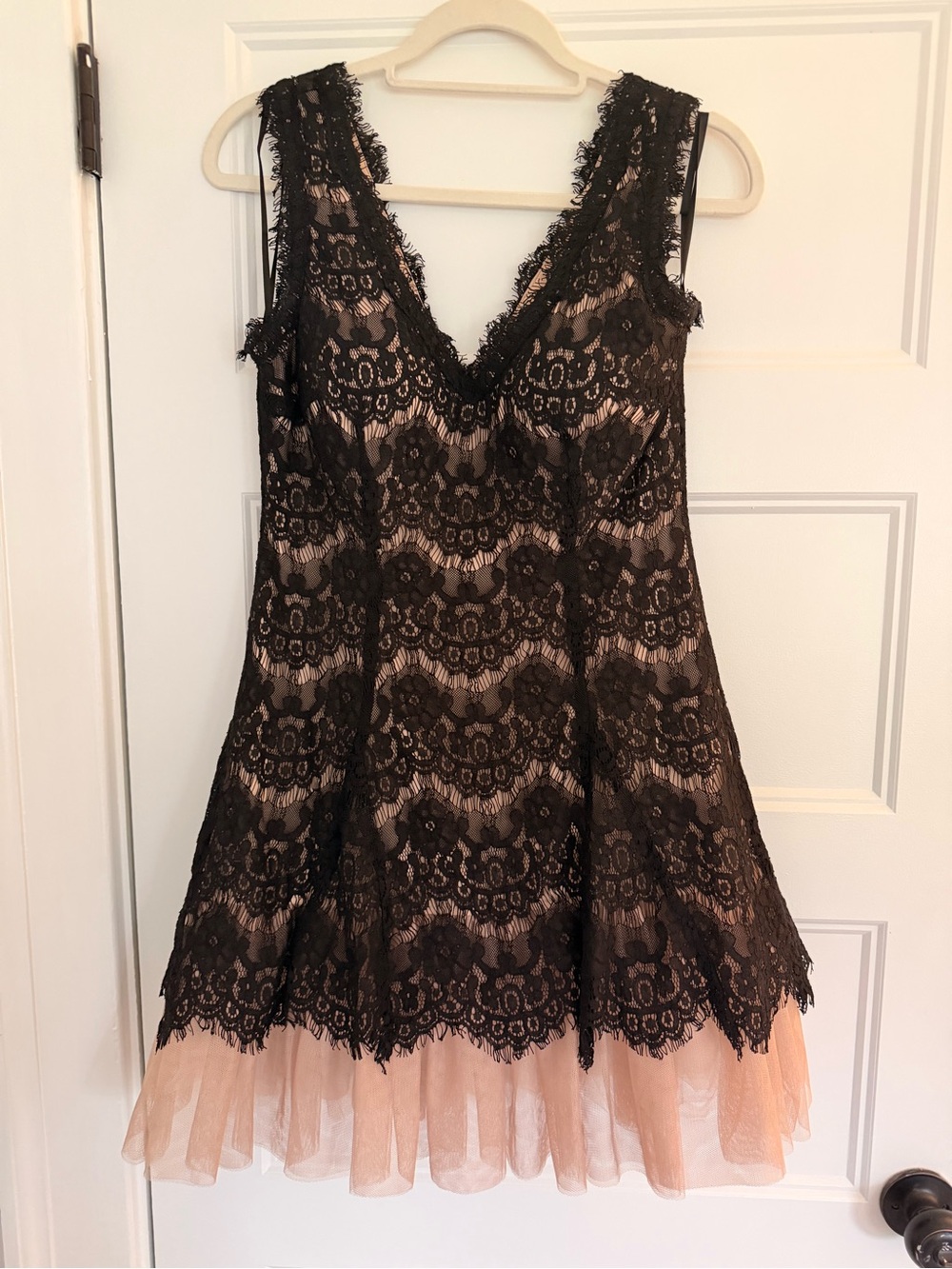 Betsy and Adam Black Lace Mini Dress